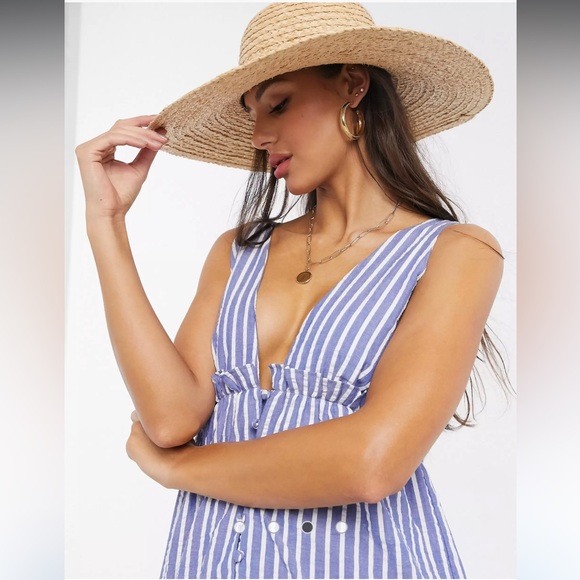 ASOS DESIGN Tall button front tiered midi sundress in stripe - Picture 3 of 4